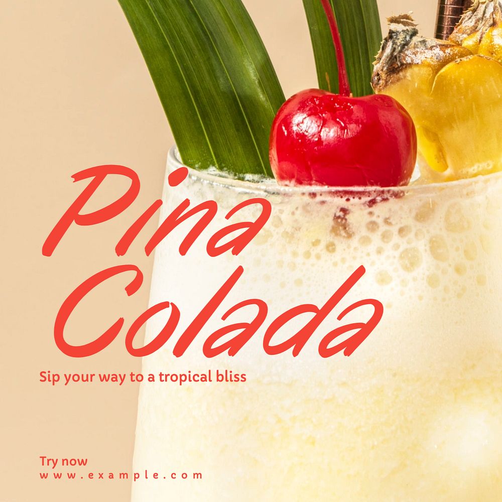 Pina colada Instagram post template