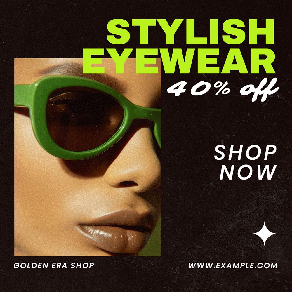 Glasses fashion sale Instagram post template, editable text