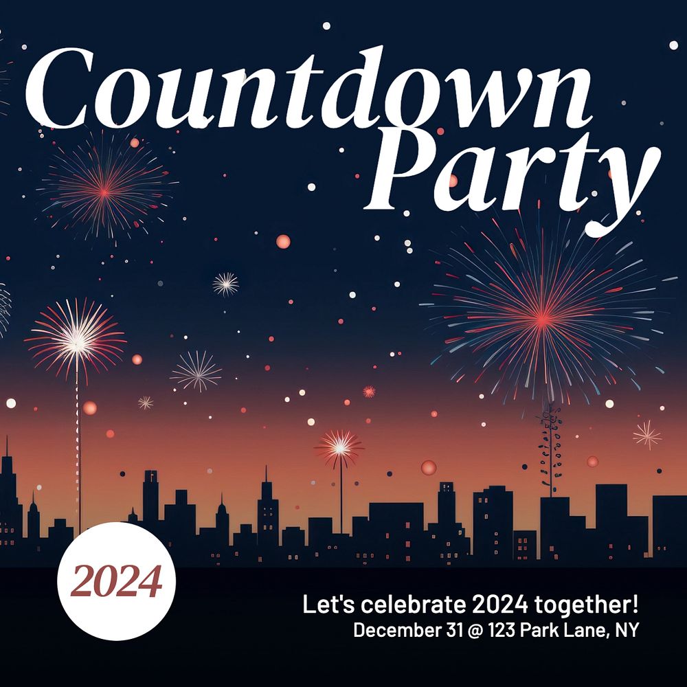 Countdown party Instagram post template