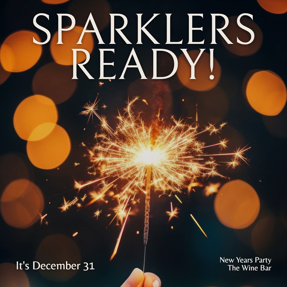 New year sparklers Instagram post template