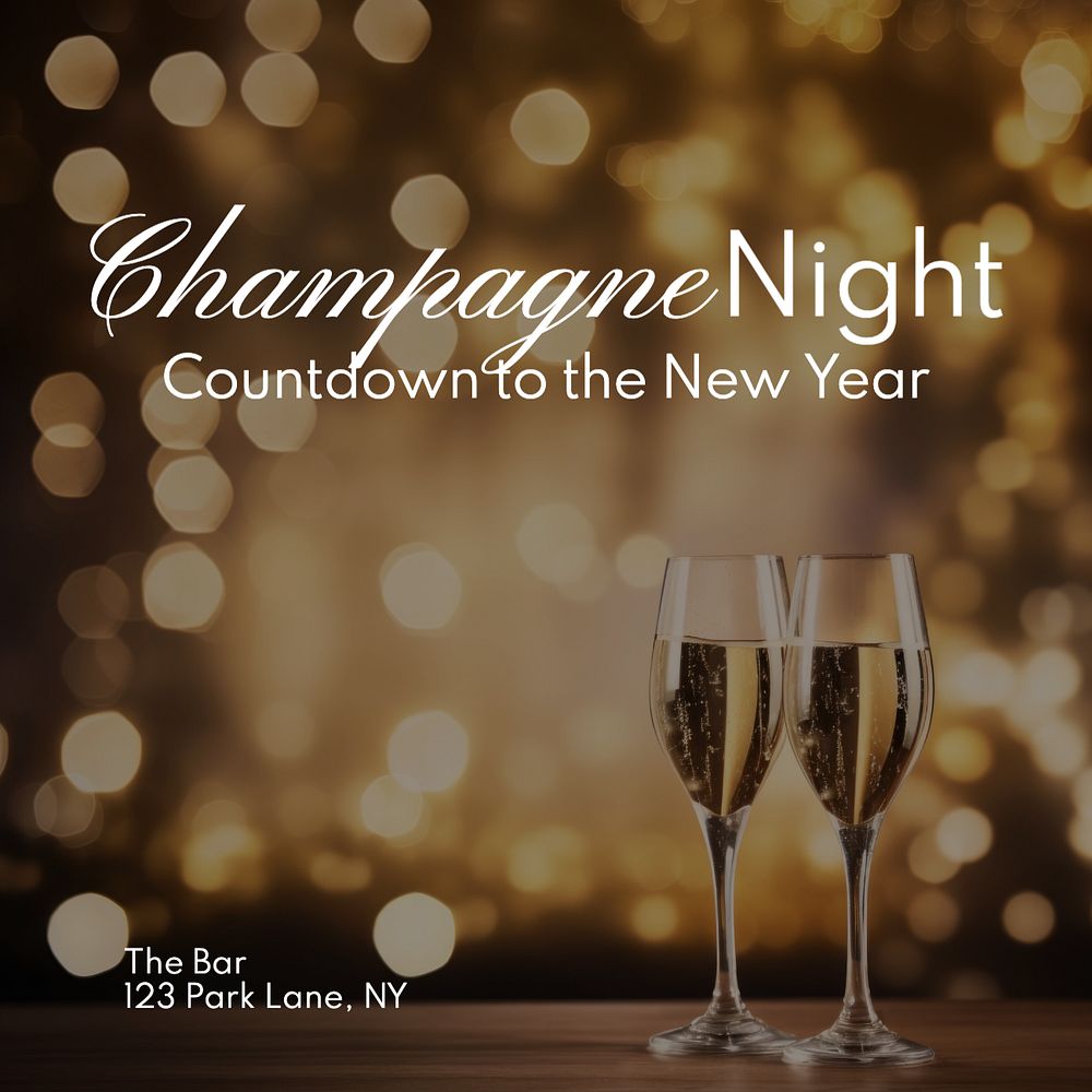 Champagne Night Instagram post template