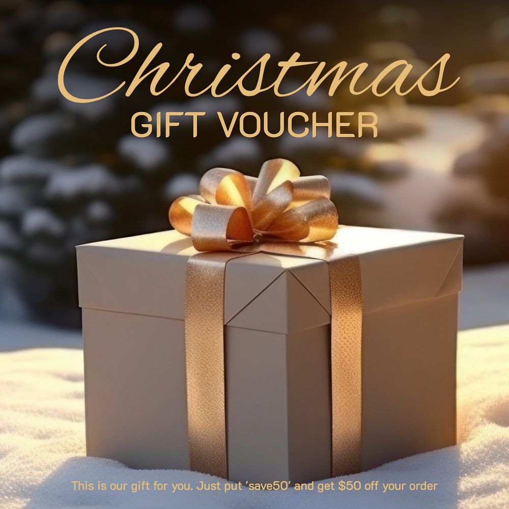 Christmas gift voucher Instagram post template