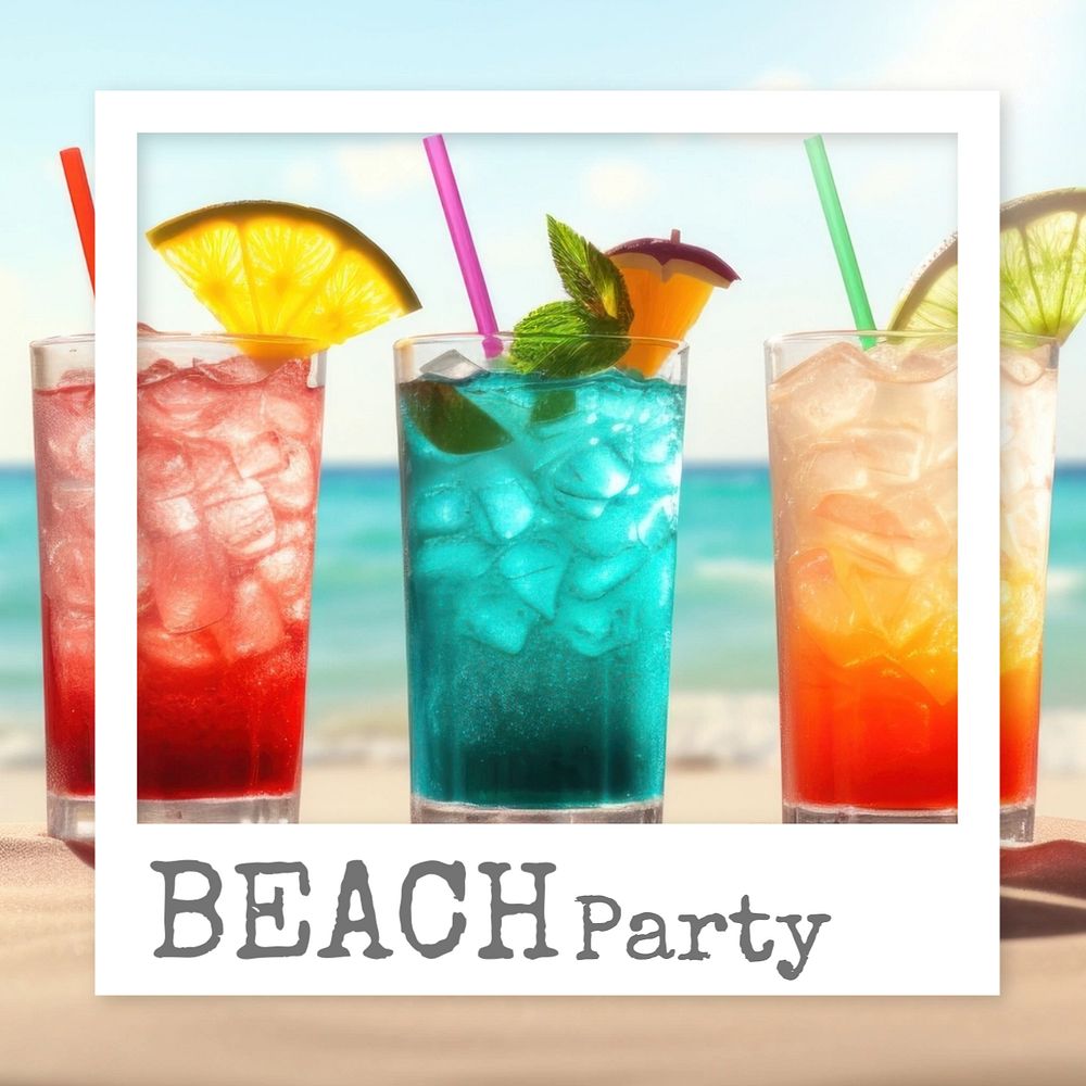 Beach party Instagram post template