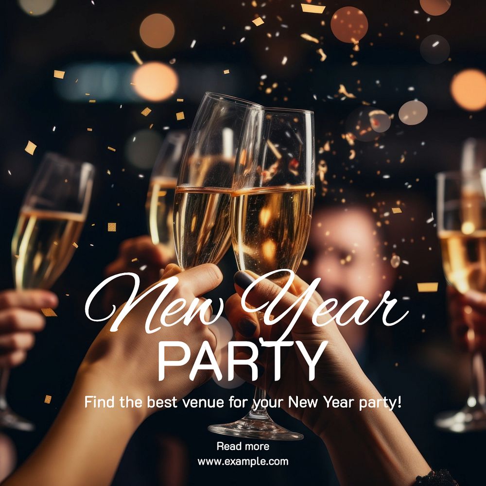 New year party Instagram post template