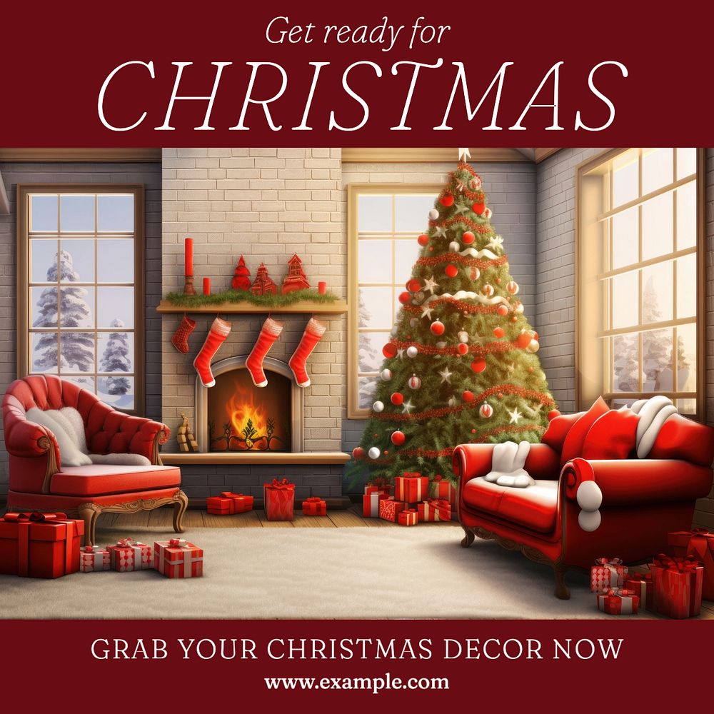 Christmas decor Instagram post template