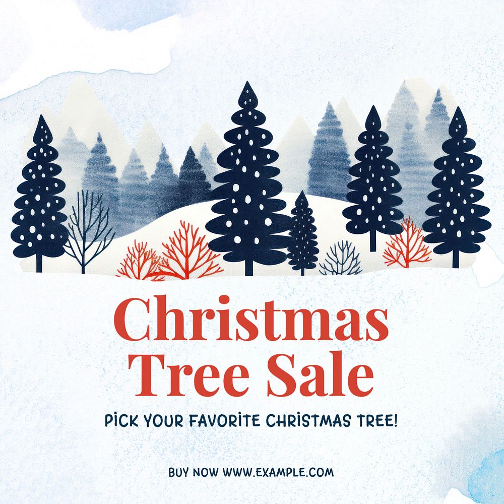 Christmas tree sale Instagram post template