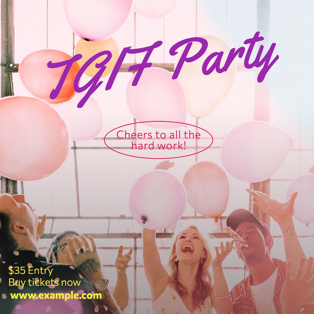 TGIF party Instagram post template