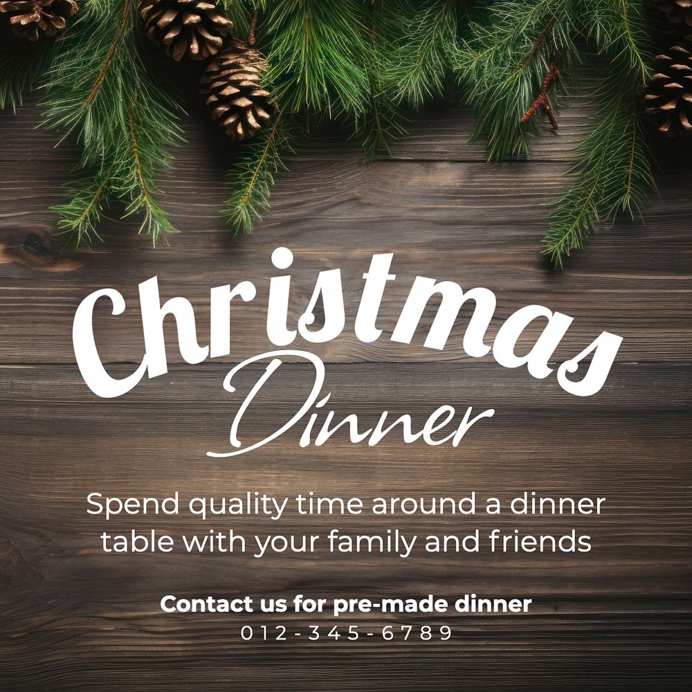 Christmas dinner Instagram post template