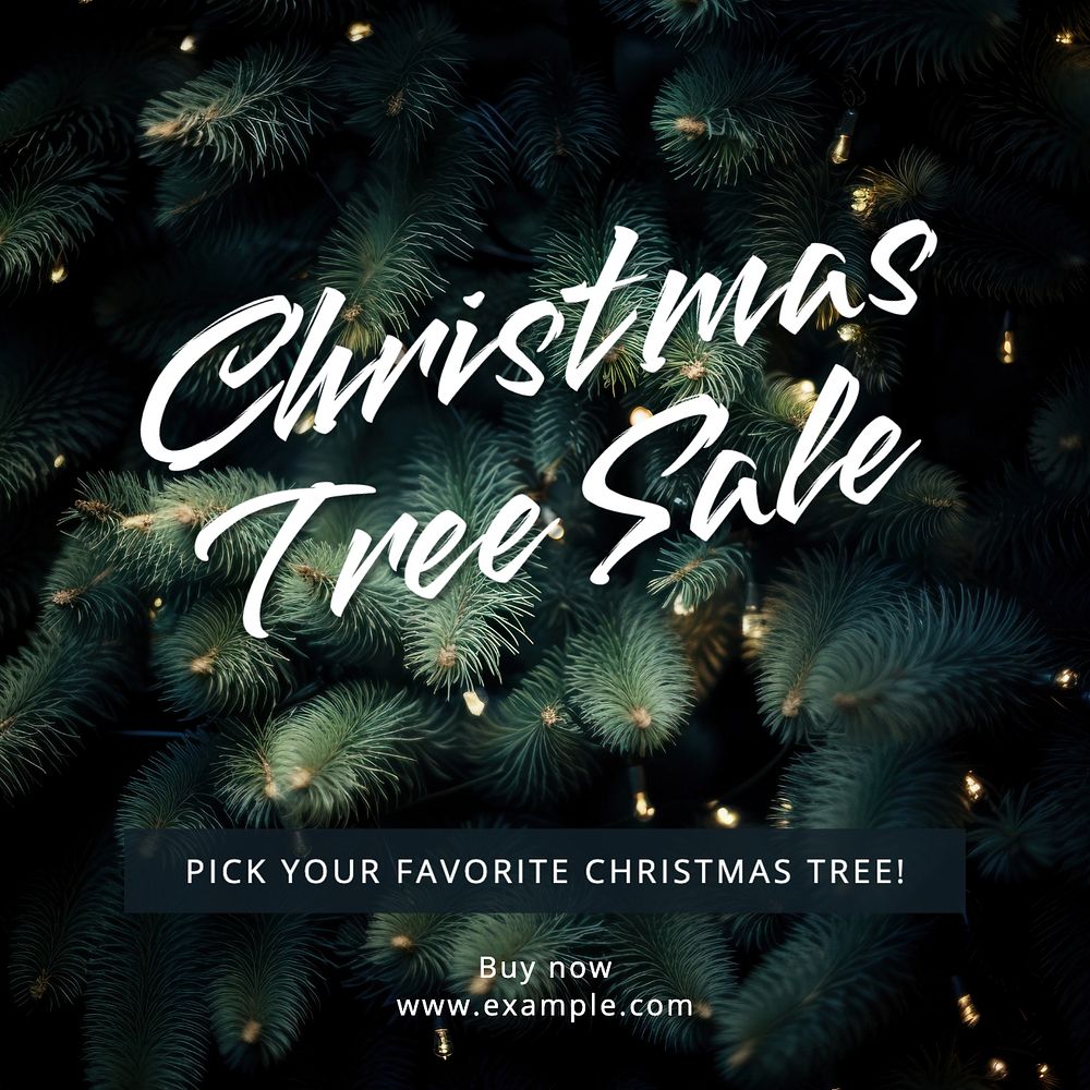 Christmas tree sale Instagram post template