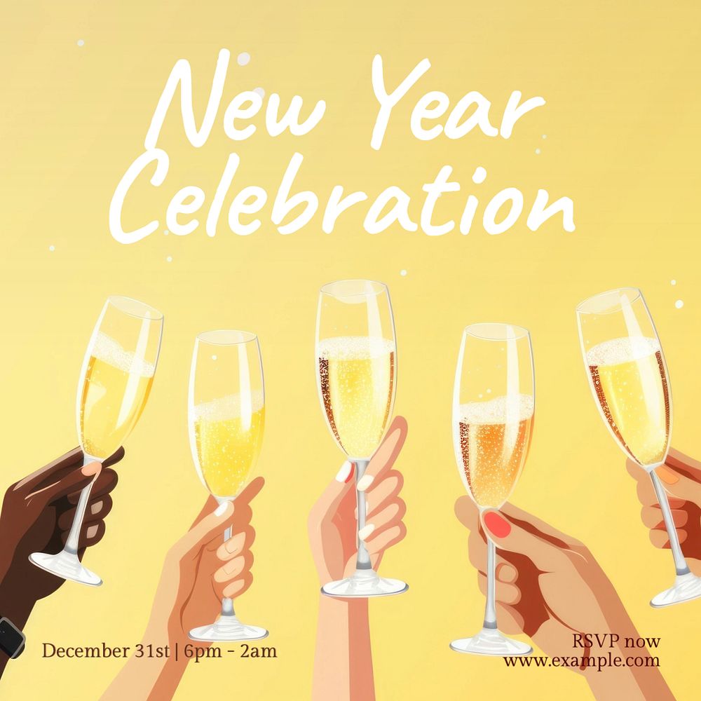 New Year's celebration Instagram post template