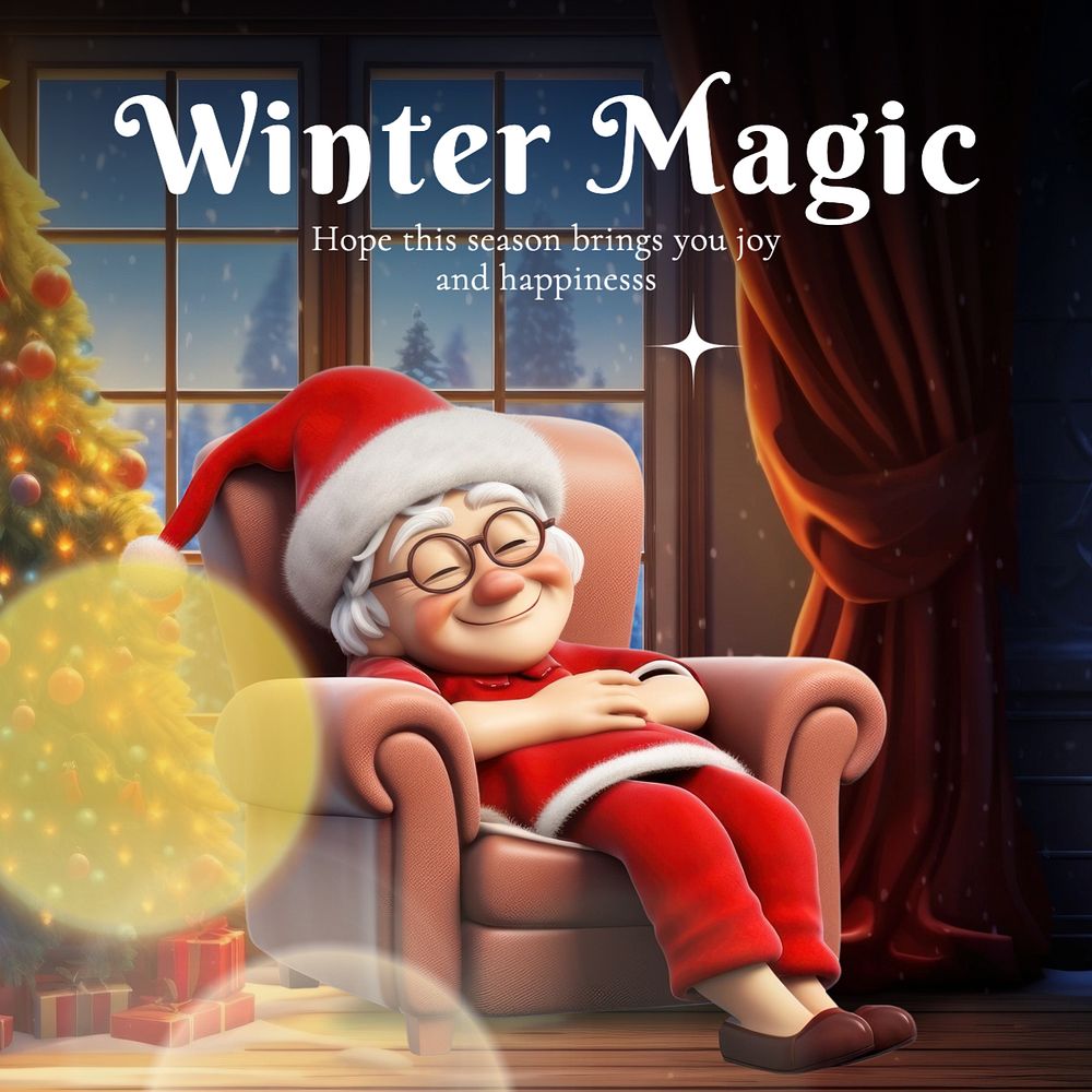 Winter magic Instagram post template