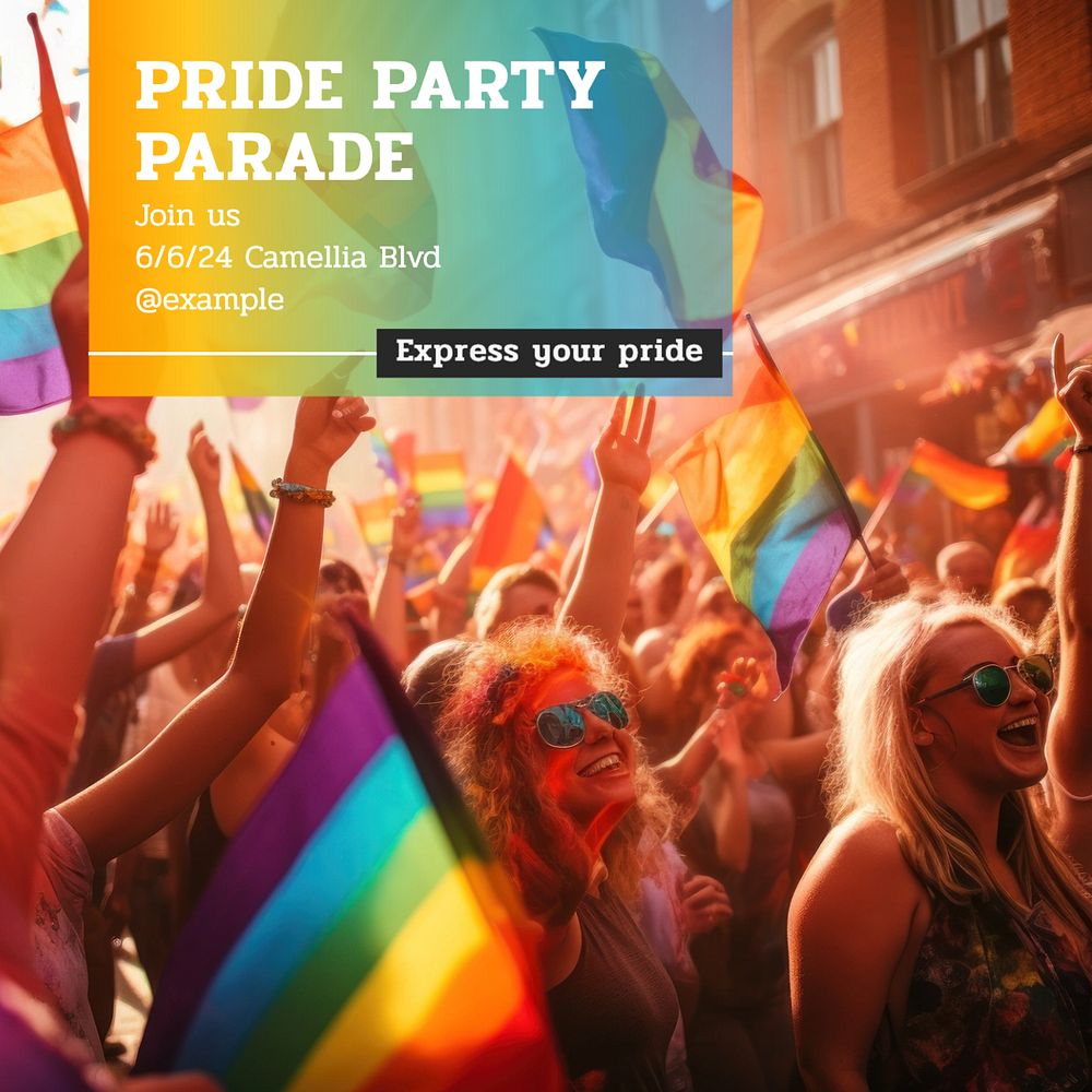 Pride parade Instagram post template