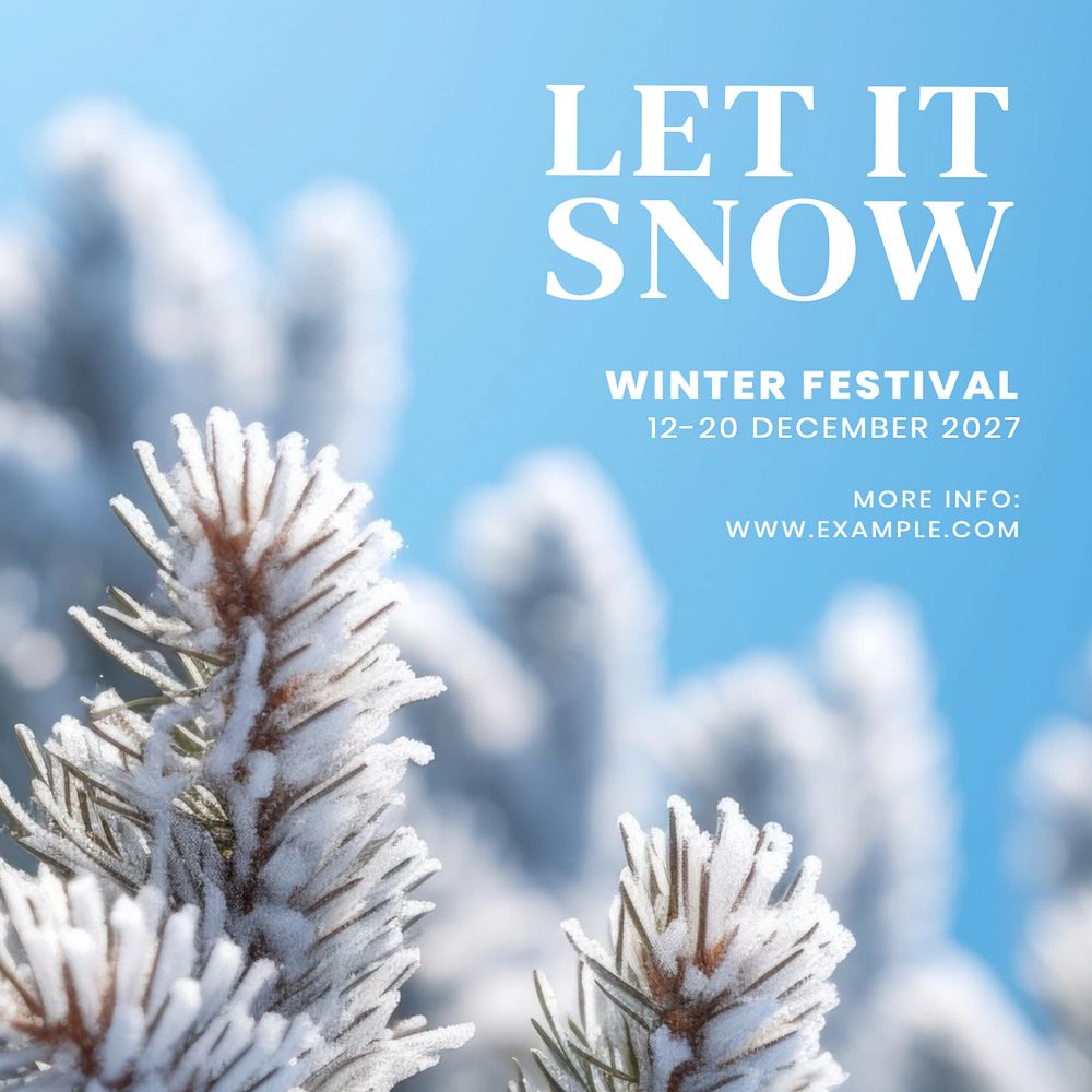 Winter snow festival Instagram post template