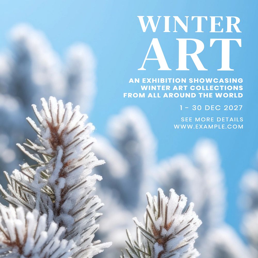 Winter art exhibition Instagram post template