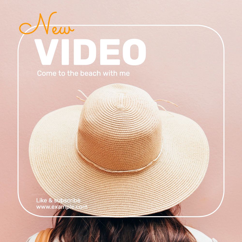 New video Instagram post template, editable text