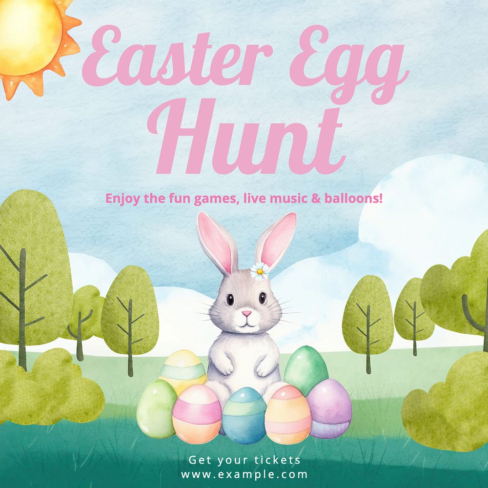 Easter egg hunt Facebook post template