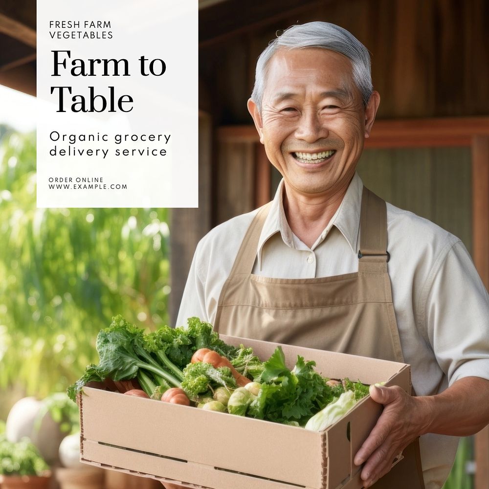 Farm to table Instagram post template