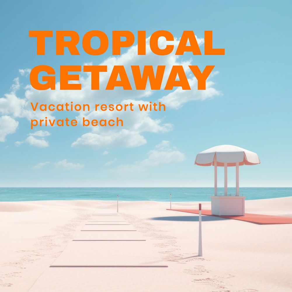 Tropical getaway Instagram post template