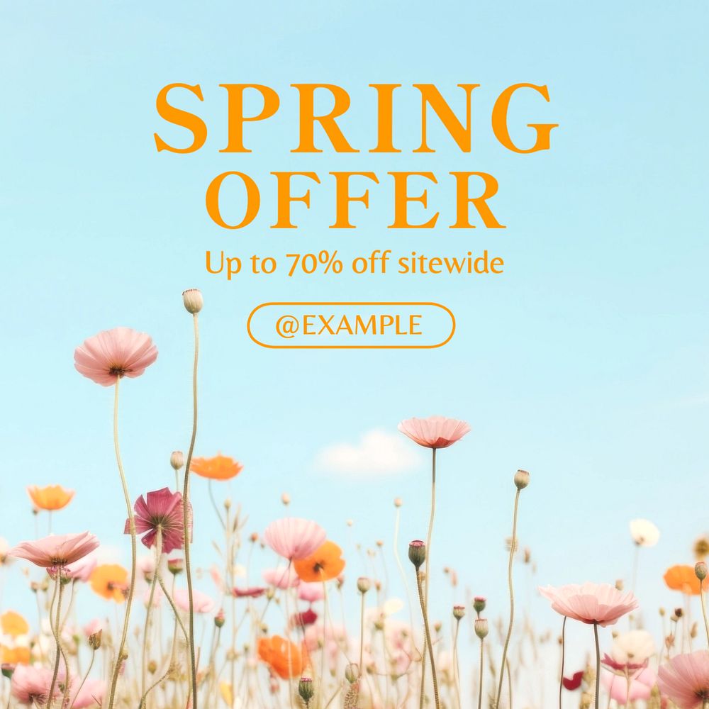 Spring offer Instagram post template