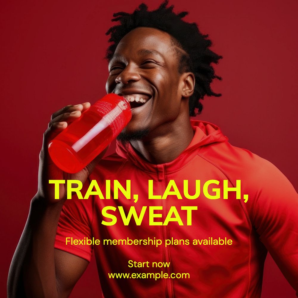 Train laugh sweat Instagram post template