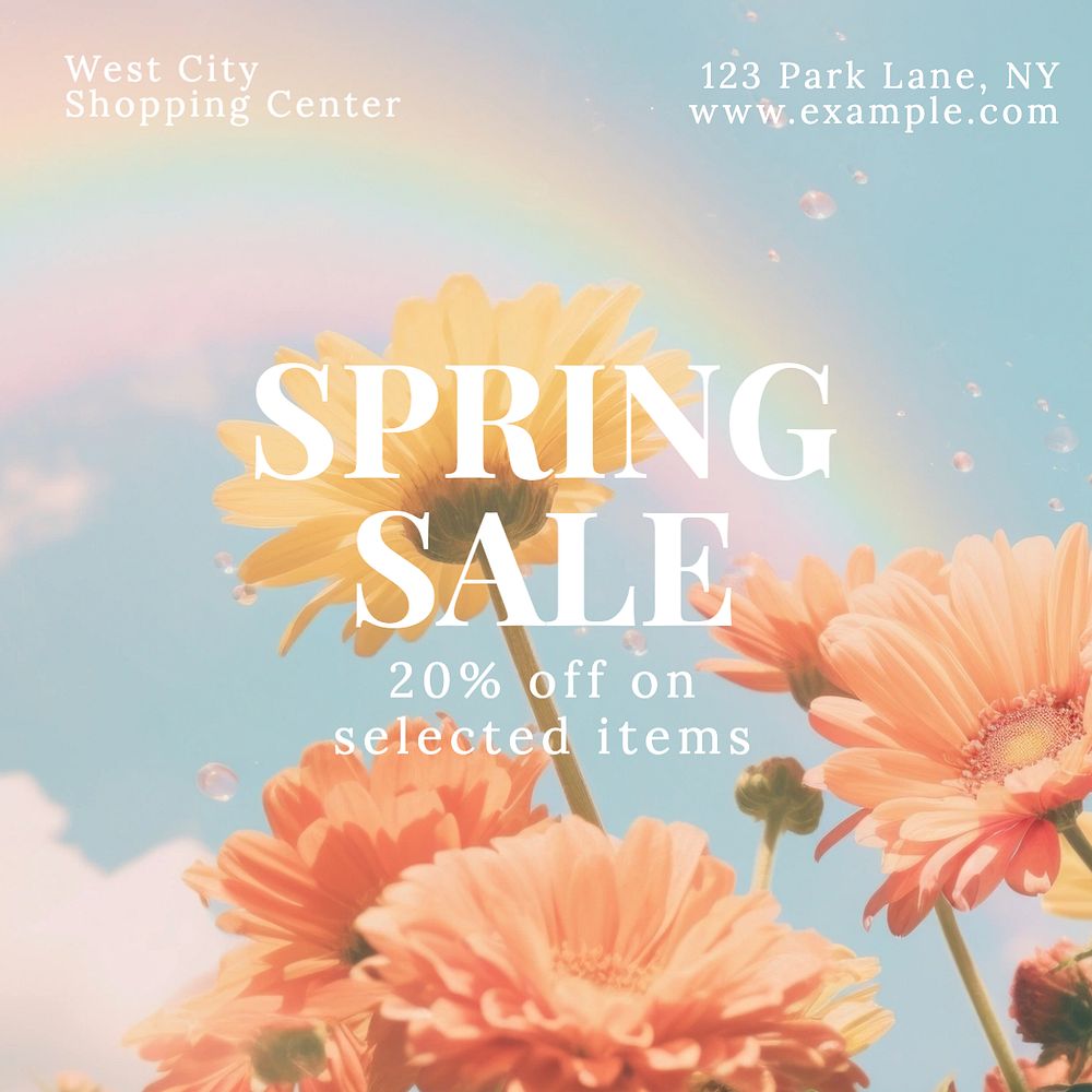 Spring sale Instagram post template