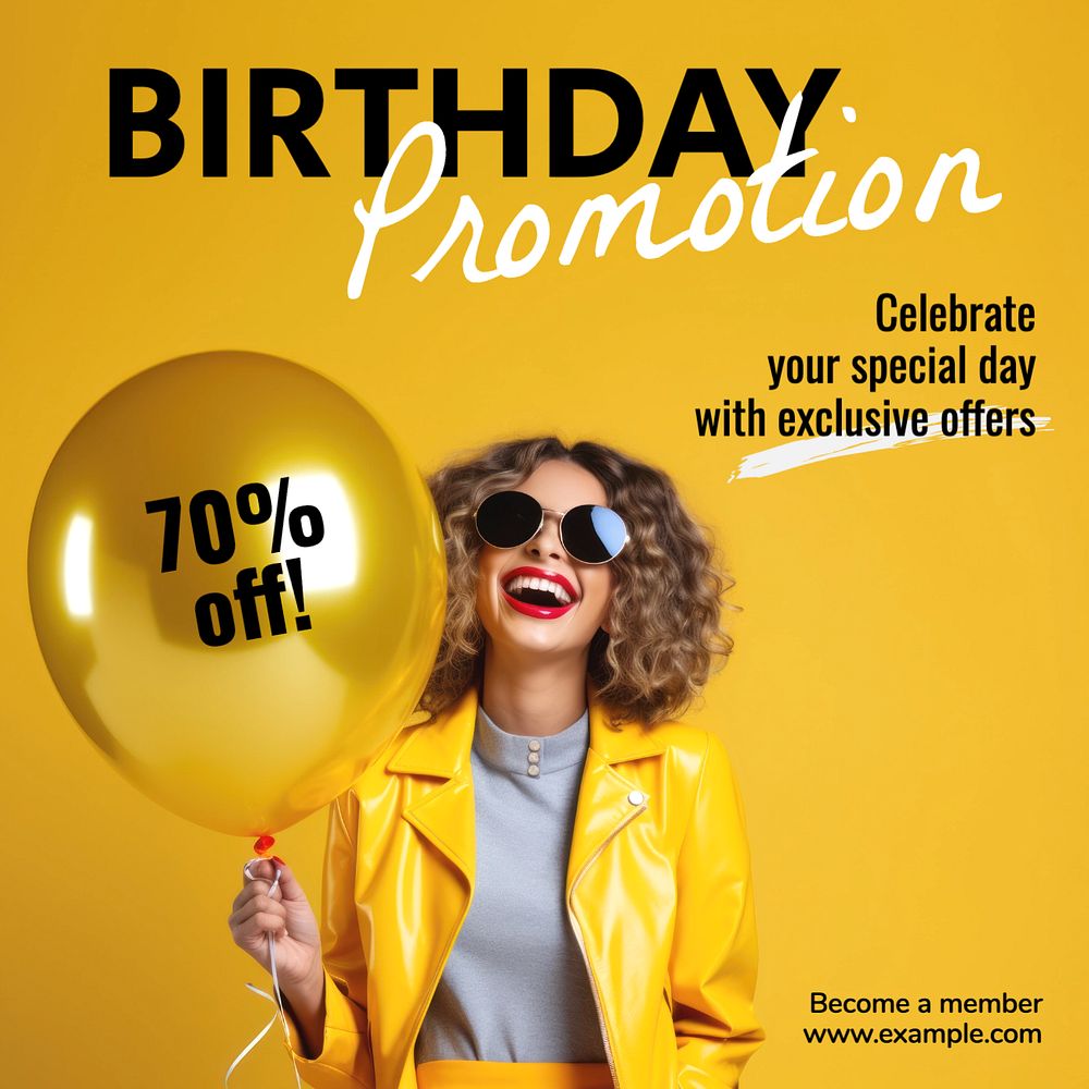 Birthday promo Instagram post template