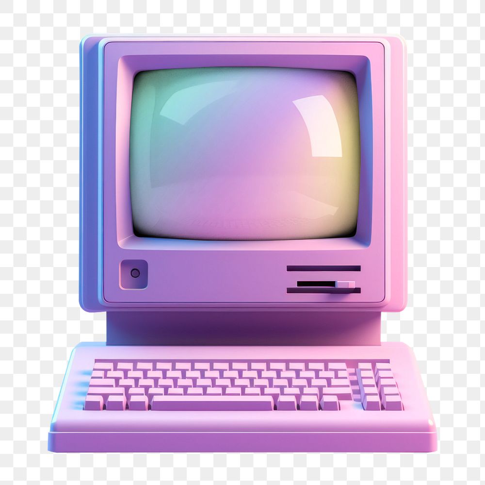 Retro computer, digital device mockup