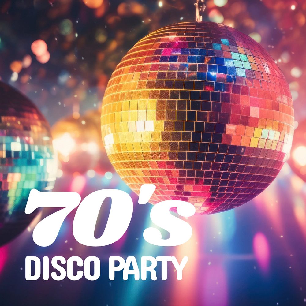 Disco party cover template