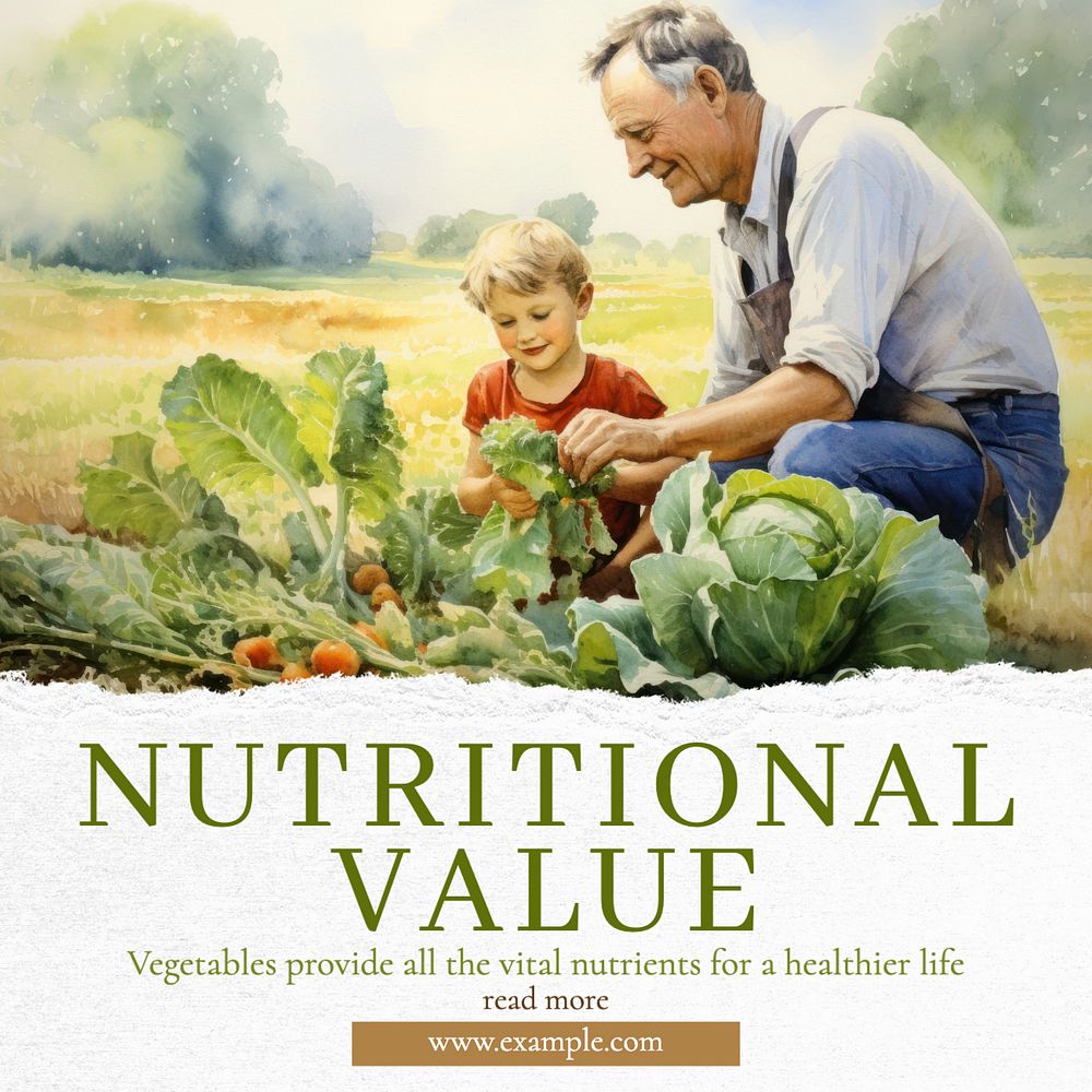 Nutritional values Facebook post template