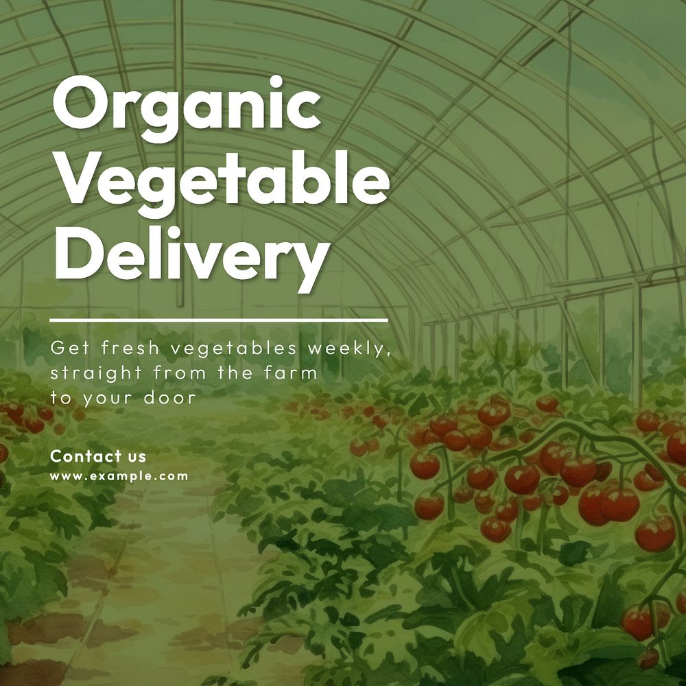 Organic vegetable delivery Facebook post template