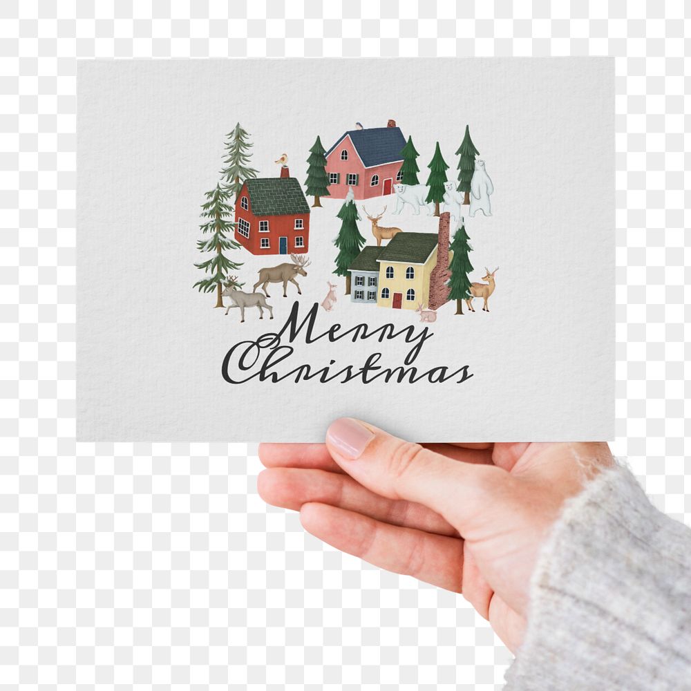 Christmas card, paper mockup