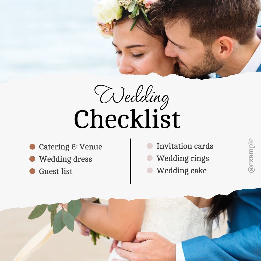 Wedding checklist Instagram post template