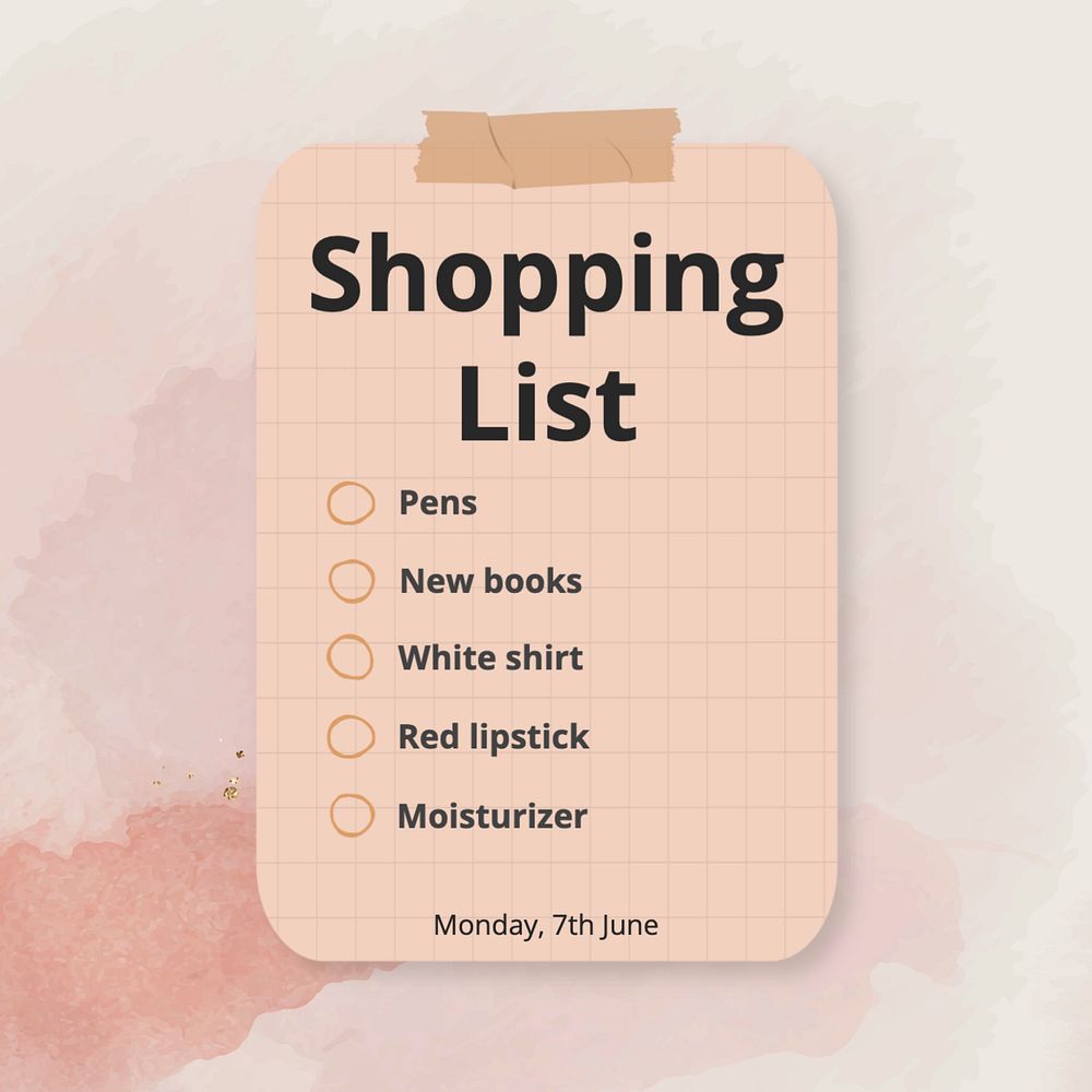 Shopping list Instagram post template