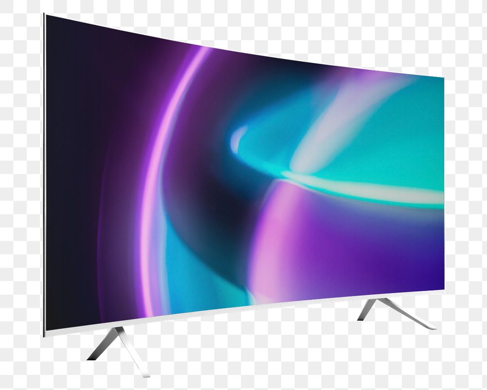 Curved TV, digital device mockup