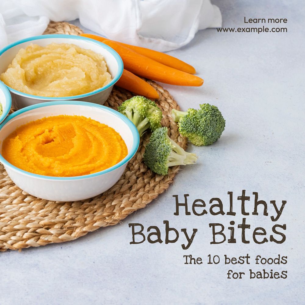 Healthy baby food Instagram post template