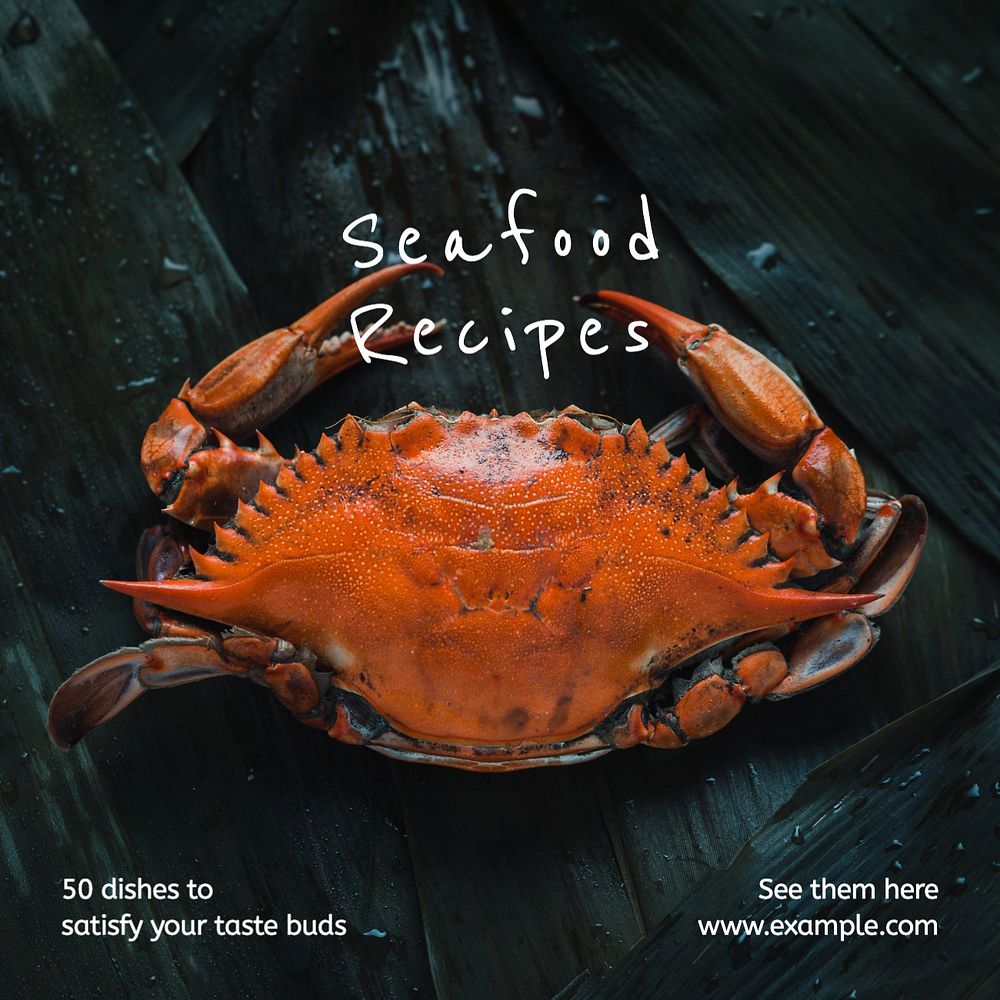 Seafood recipes Instagram post template