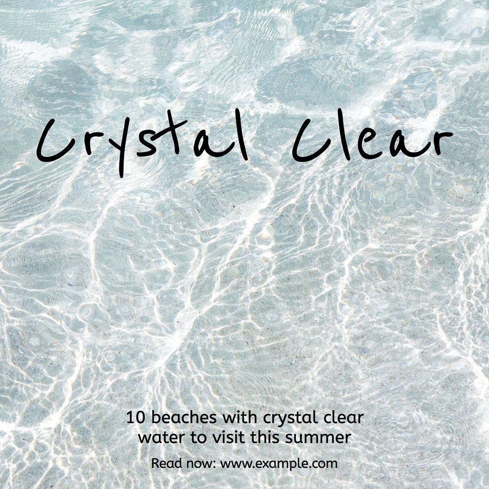 Crystal clear beaches Instagram post template