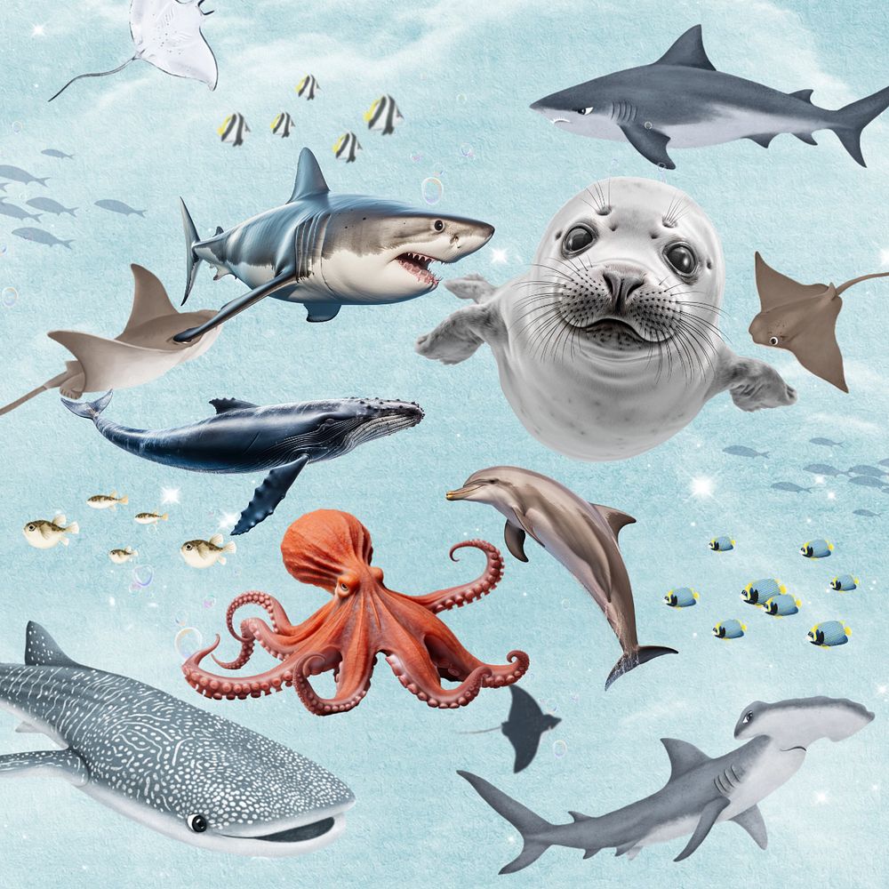 Marine life editable design, community remix