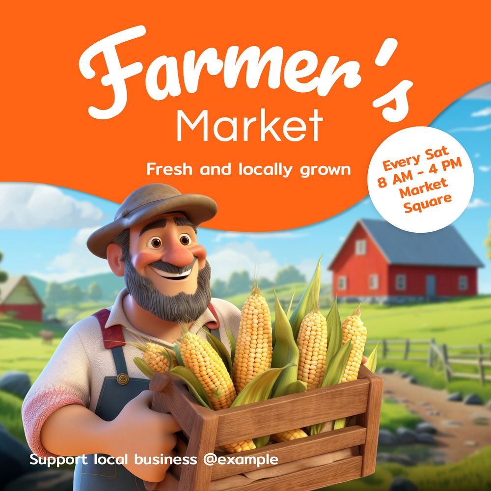 Farmer's market Instagram post template