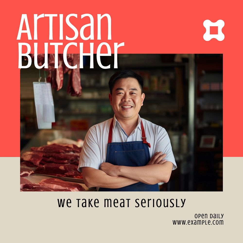 Artisan butcher Instagram post template