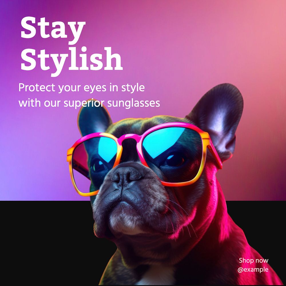 Stylish sunglasses Instagram post template