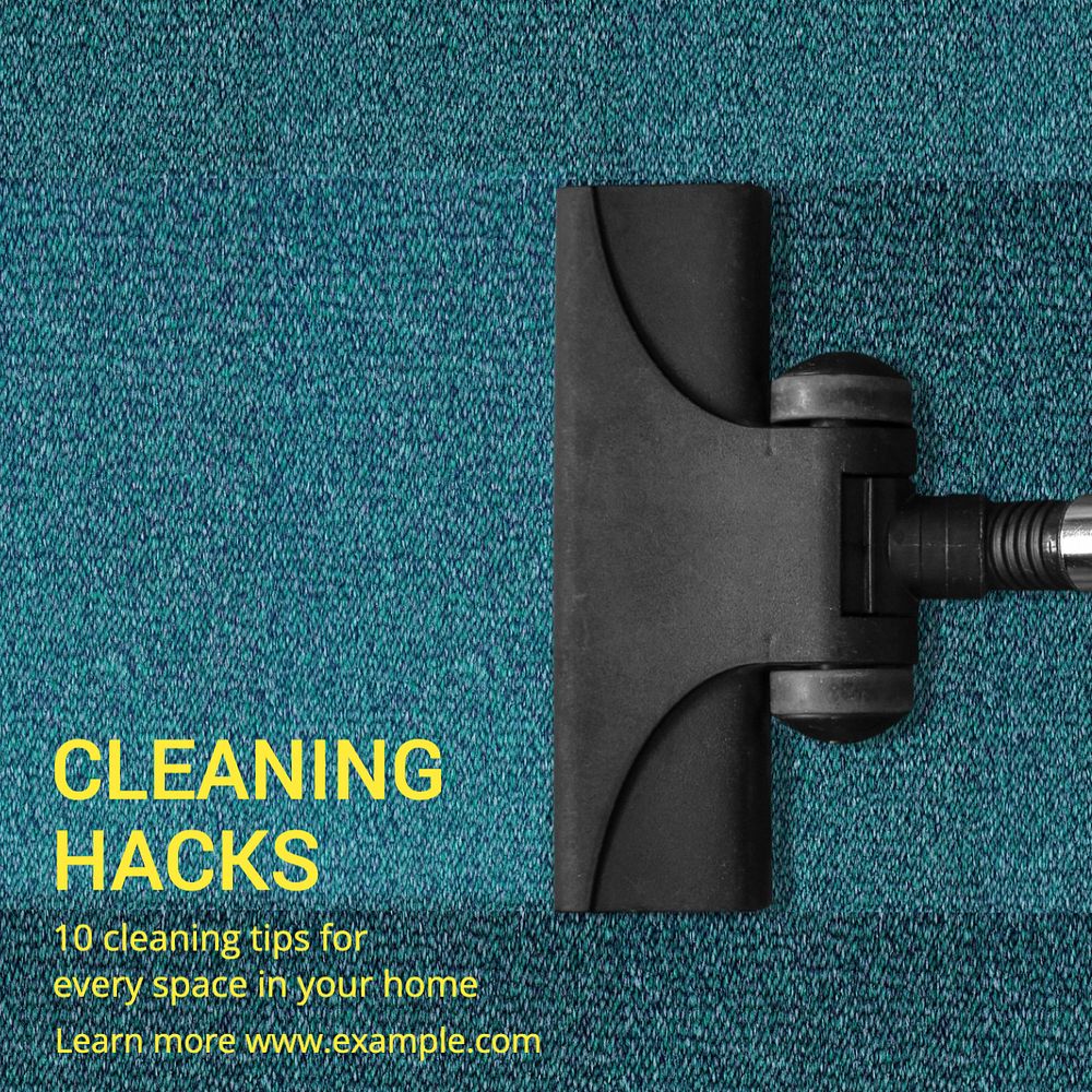 Cleaning hacks Instagram post template