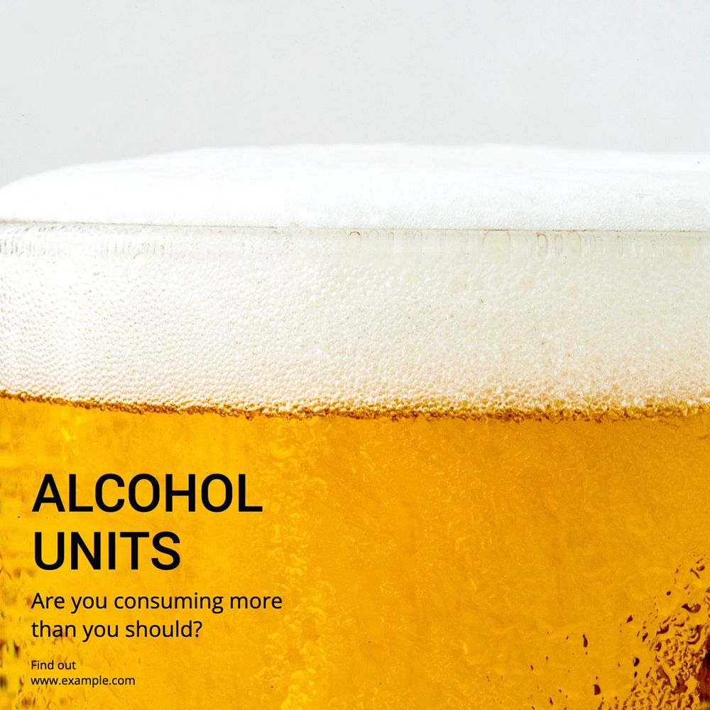 Alcohol units Instagram post template