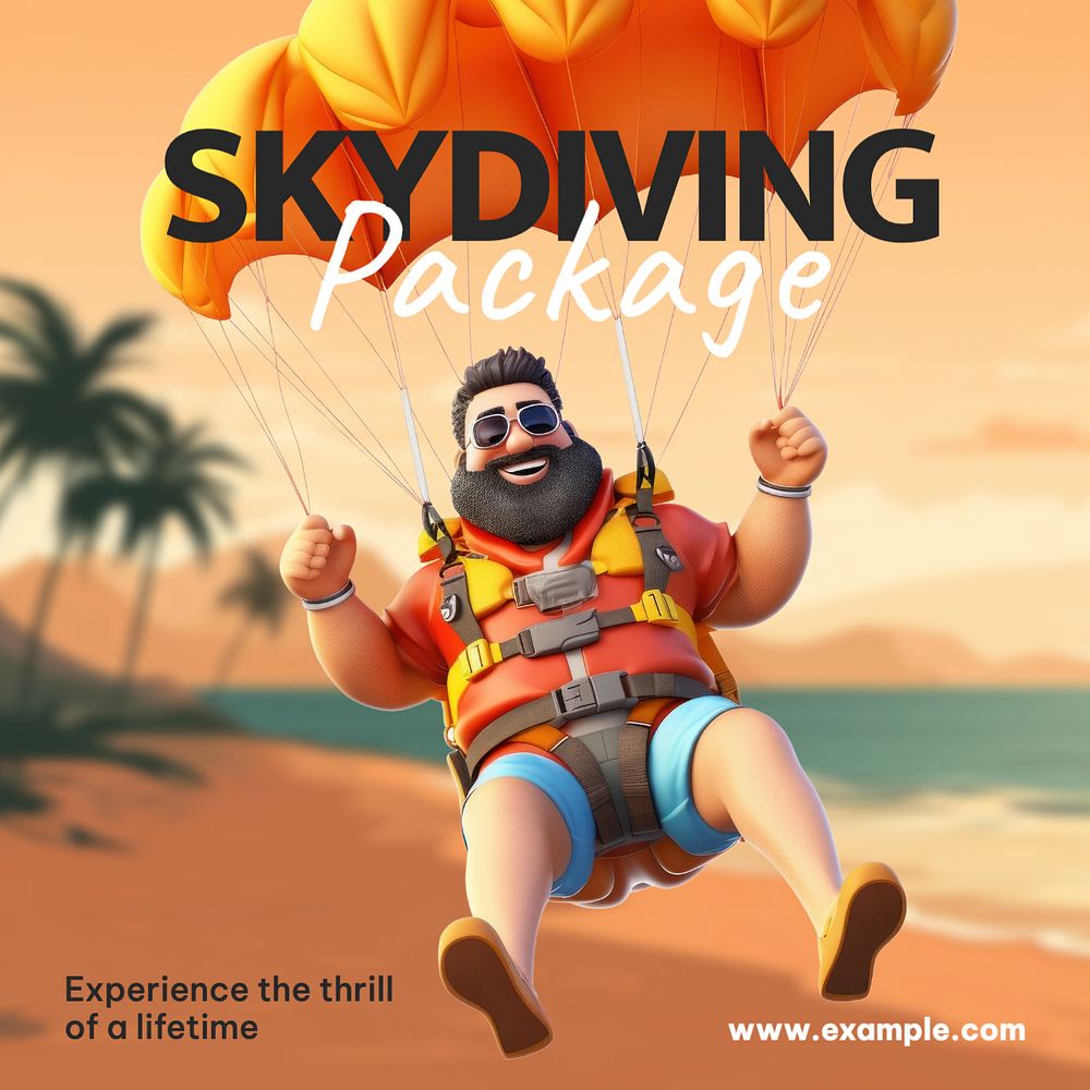 Skydiving package Instagram post template