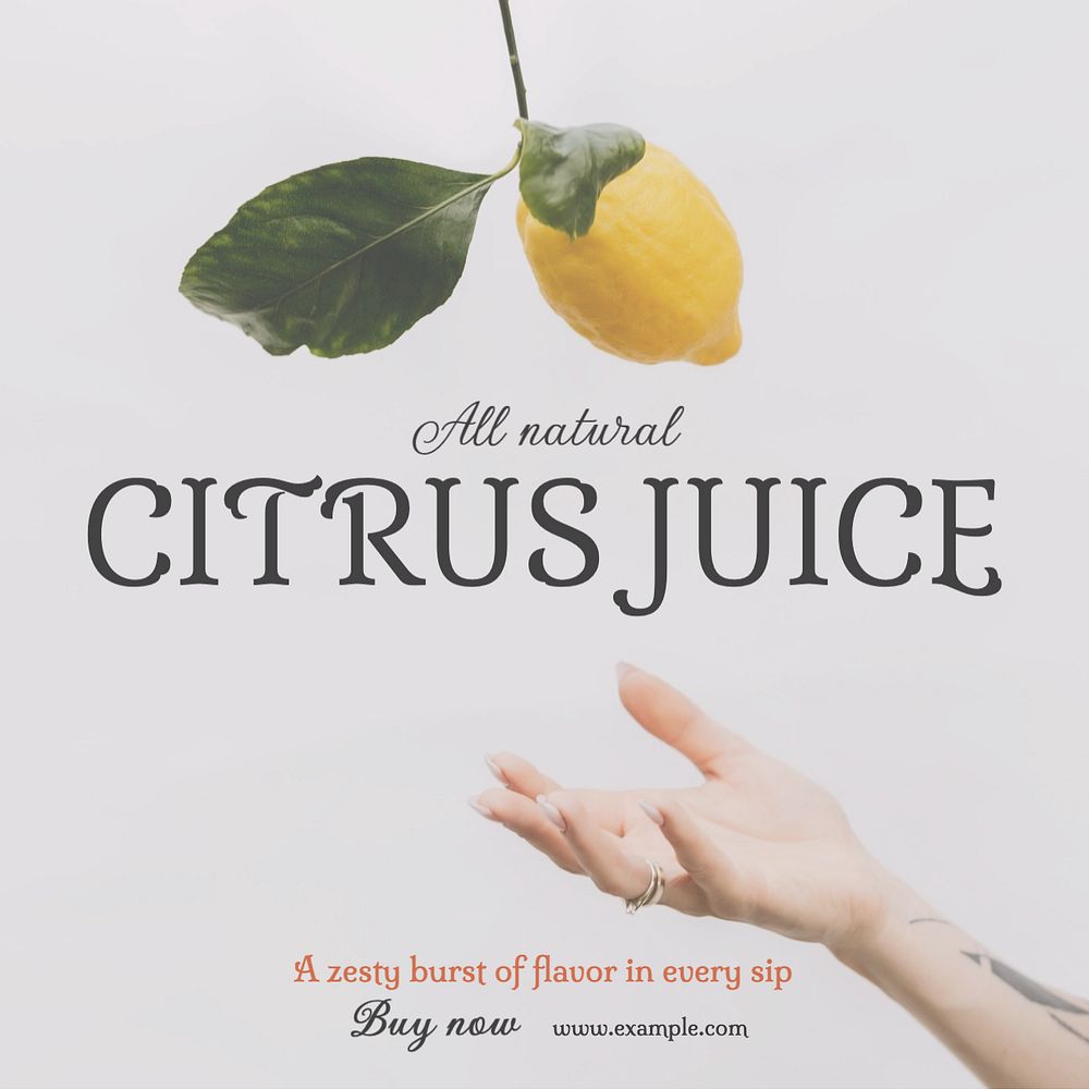 Citrus juice Instagram post template