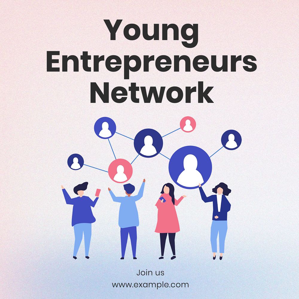 Young entrepreneurs network Instagram post template