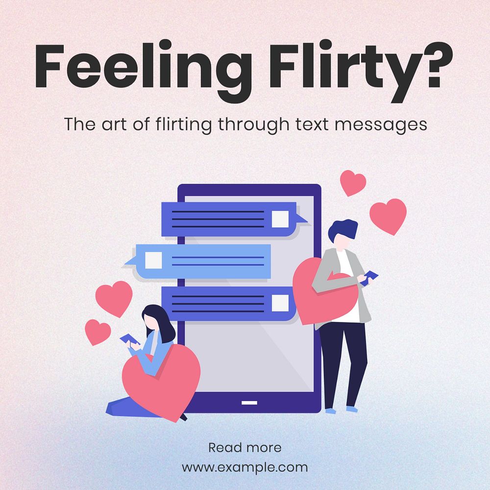 Phone flirting Instagram post template