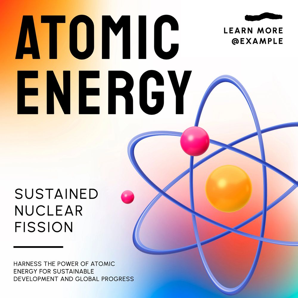 Atomic energy Instagram post template