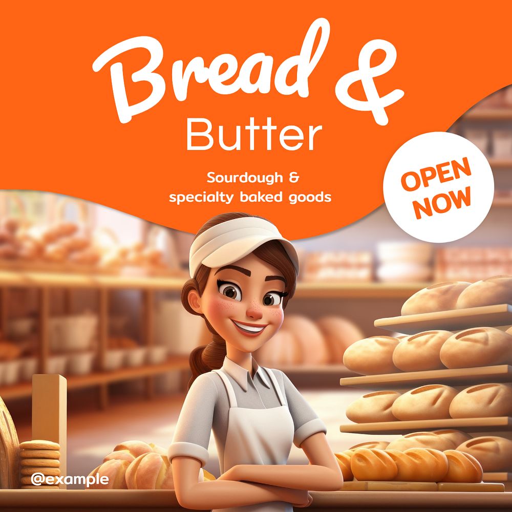 Bakery shop Instagram post template