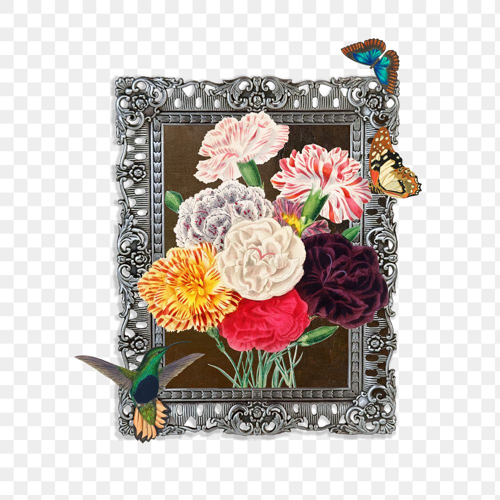 Vintage flower frame png, aesthetic botanical. Remixed by rawpixel.